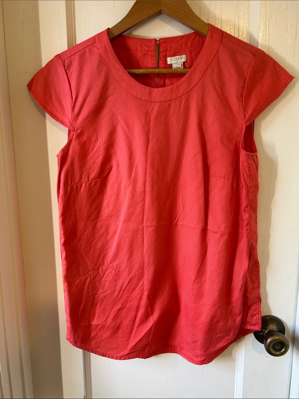 J. Crew Coral-Pink Short Sleeve Shell Top